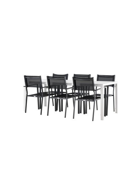 Matgrupp Break med Copacabana matstolar, 205 × 90 cm