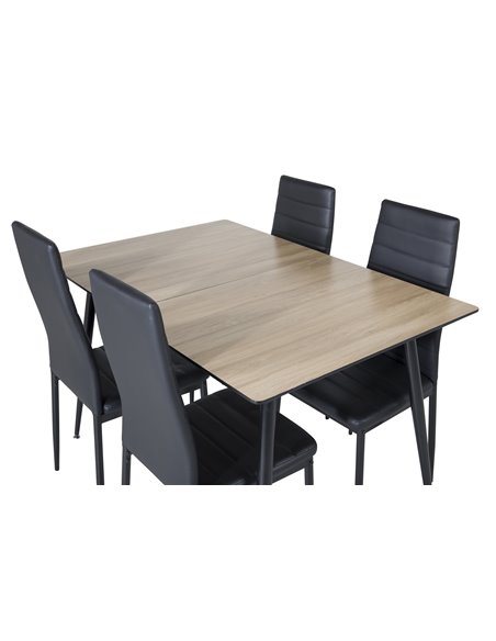 Matgrupp Silar med Slim matstolar, 120 × 80 cm