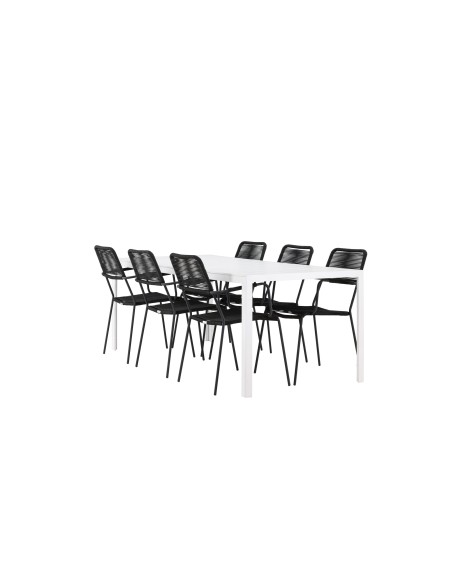 Matgrupp Break med Lindos matstolar, 205 × 90 cm