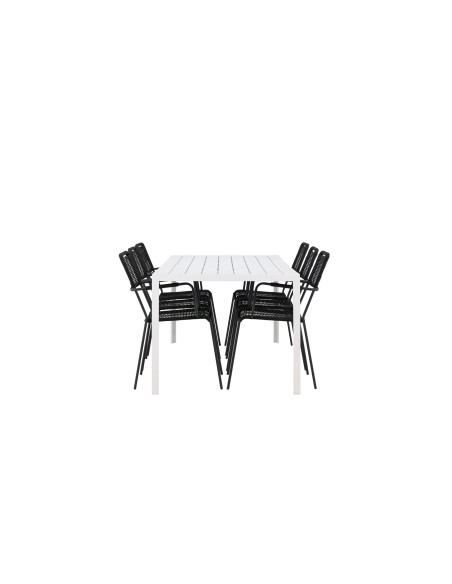 Matgrupp Break med Lindos matstolar, 205 × 90 cm