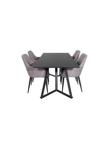 Matgrupp Marina med Comfort matstolar, 180 × 90 cm