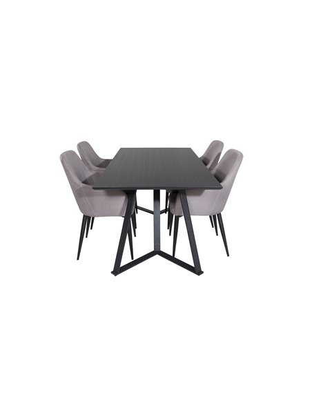 Matgrupp Marina med Comfort matstolar, 180 × 90 cm