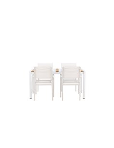 Matgrupp Togo med Santorini matstolar, 150 × 90 cm