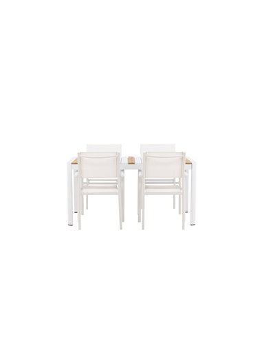 Matgrupp Togo med Santorini matstolar, 150 × 90 cm