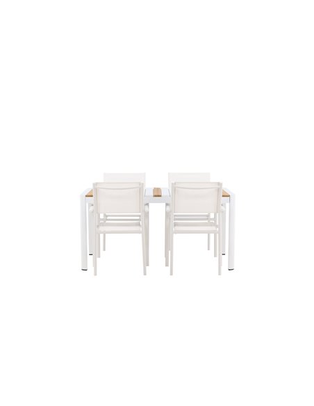 Matgrupp Togo med Santorini matstolar, 150 × 90 cm