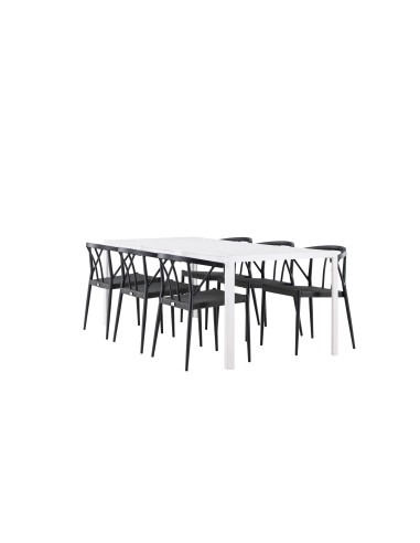 Matgrupp Break med Stina matstolar, 205 × 90 cm