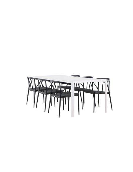 Matgrupp Break med Stina matstolar, 205 × 90 cm