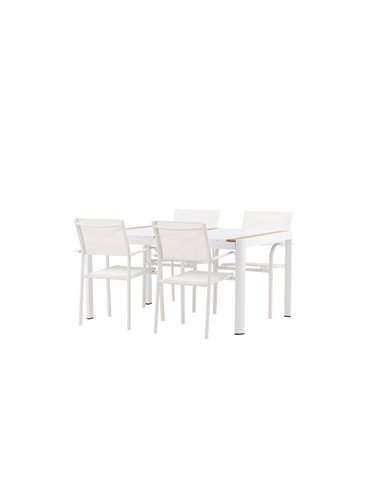 Matgrupp Togo med Santorini matstolar, 150 × 90 cm