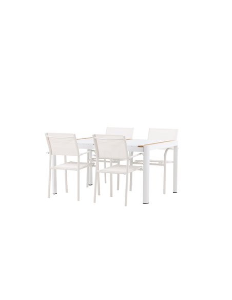 Matgrupp Togo med Santorini matstolar, 150 × 90 cm