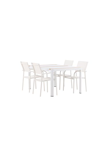 Matgrupp Togo med Santorini matstolar, 150 × 90 cm