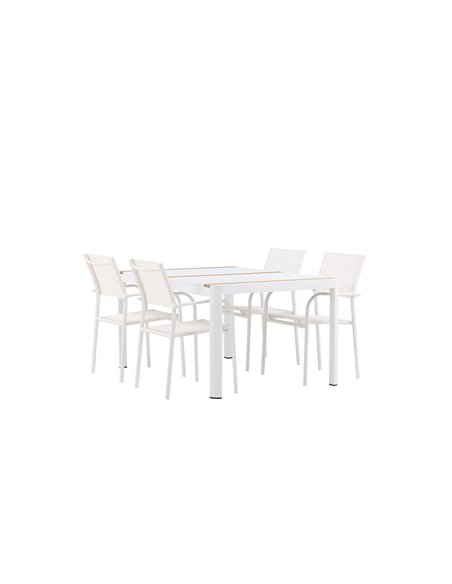 Matgrupp Togo med Santorini matstolar, 150 × 90 cm