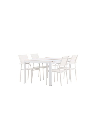 Matgrupp Togo med Santorini matstolar, 150 × 90 cm