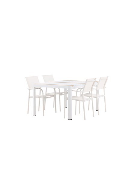 Matgrupp Togo med Santorini matstolar, 150 × 90 cm