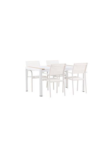 Matgrupp Togo med Santorini matstolar, 150 × 90 cm