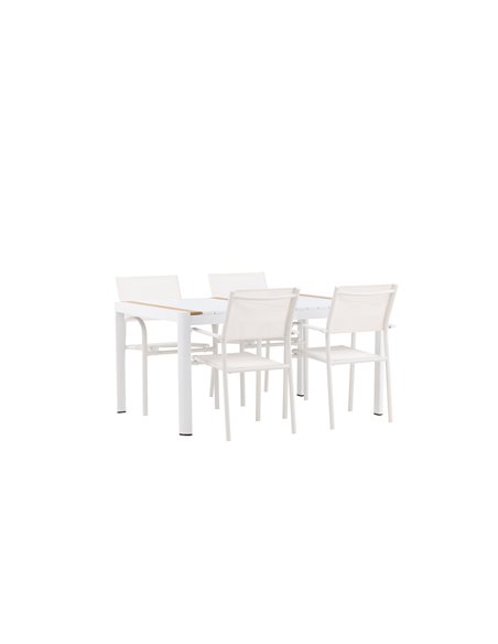 Matgrupp Togo med Santorini matstolar, 150 × 90 cm