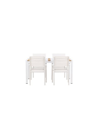 Matgrupp Togo med Santorini matstolar, 150 × 90 cm