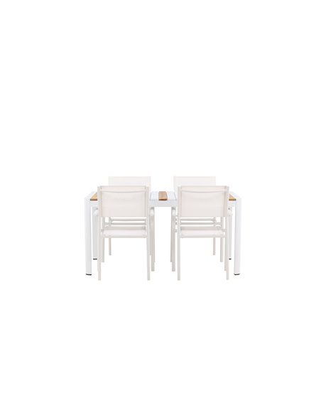Matgrupp Togo med Santorini matstolar, 150 × 90 cm