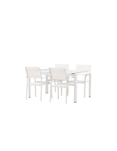 Matgrupp Togo med Santorini matstolar, 150 × 90 cm