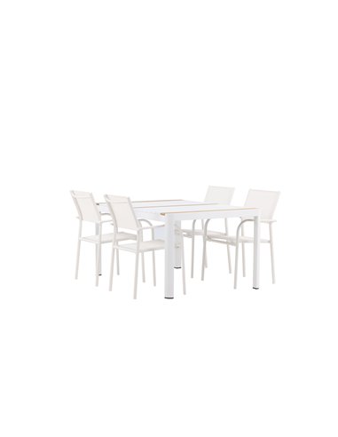 Matgrupp Togo med Santorini matstolar, 150 × 90 cm