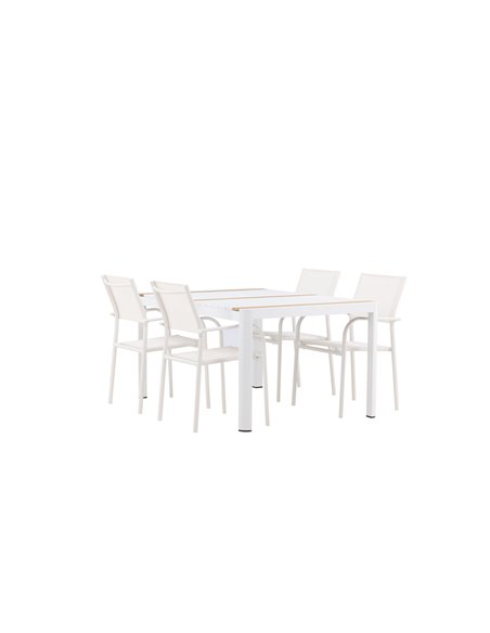 Matgrupp Togo med Santorini matstolar, 150 × 90 cm