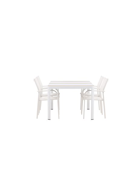 Matgrupp Togo med Santorini matstolar, 150 × 90 cm