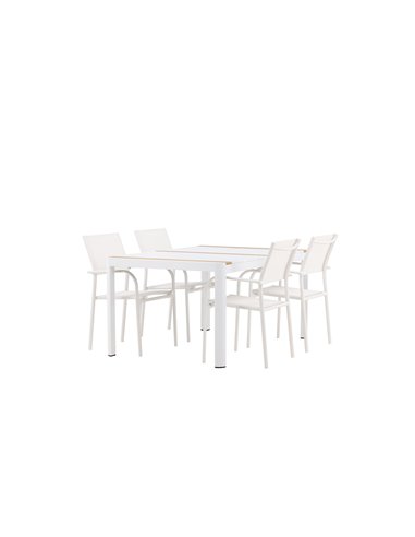 Matgrupp Togo med Santorini matstolar, 150 × 90 cm