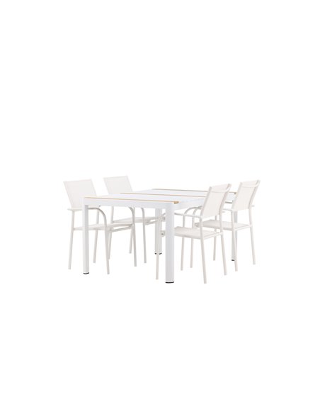 Matgrupp Togo med Santorini matstolar, 150 × 90 cm