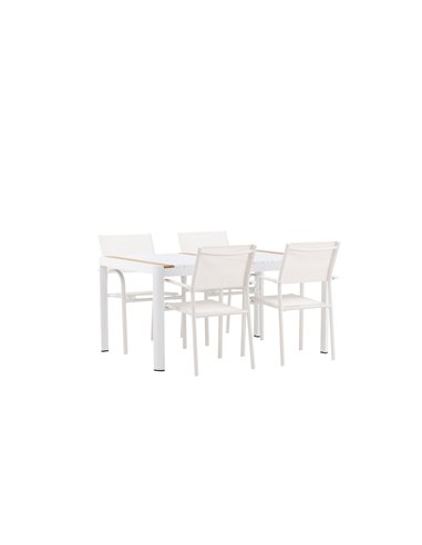 Matgrupp Togo med Santorini matstolar, 150 × 90 cm