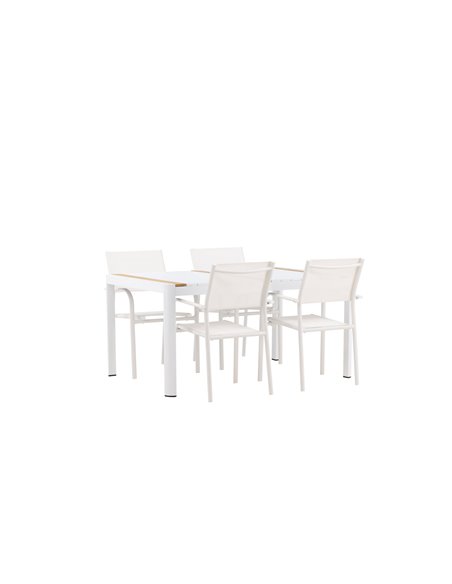 Matgrupp Togo med Santorini matstolar, 150 × 90 cm