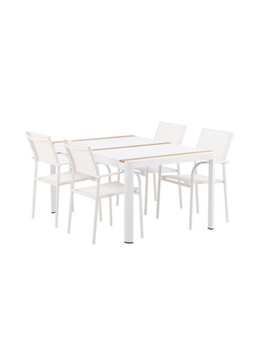 Matgrupp Togo med Santorini matstolar, 150 × 90 cm