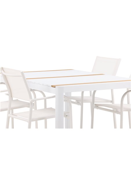 Matgrupp Togo med Santorini matstolar, 150 × 90 cm