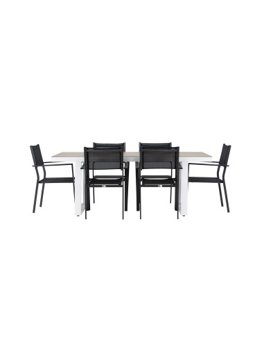 Matgrupp Merlo med Copacabana matstolar, 200 × 90 cm