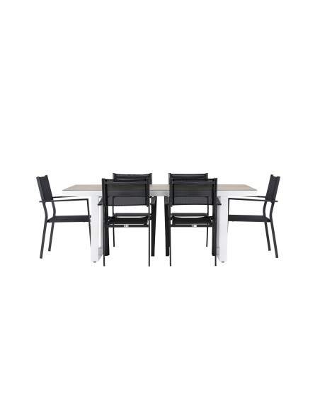 Matgrupp Merlo med Copacabana matstolar, 200 × 90 cm