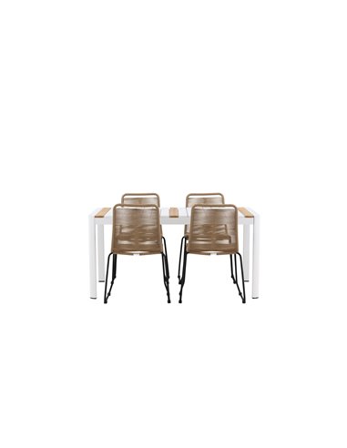 Matgrupp Togo med Lindos matstolar, 150 × 90 cm