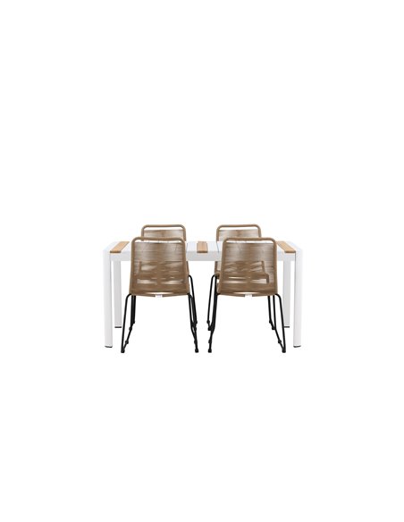 Matgrupp Togo med Lindos matstolar, 150 × 90 cm