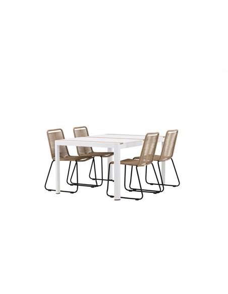 Matgrupp Togo med Lindos matstolar, 150 × 90 cm