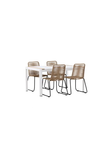 Matgrupp Togo med Lindos matstolar, 150 × 90 cm