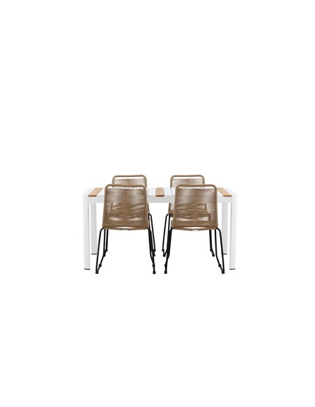Matgrupp Togo med Lindos matstolar, 150 × 90 cm