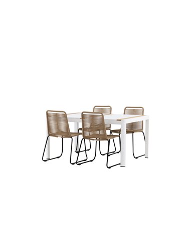 Matgrupp Togo med Lindos matstolar, 150 × 90 cm