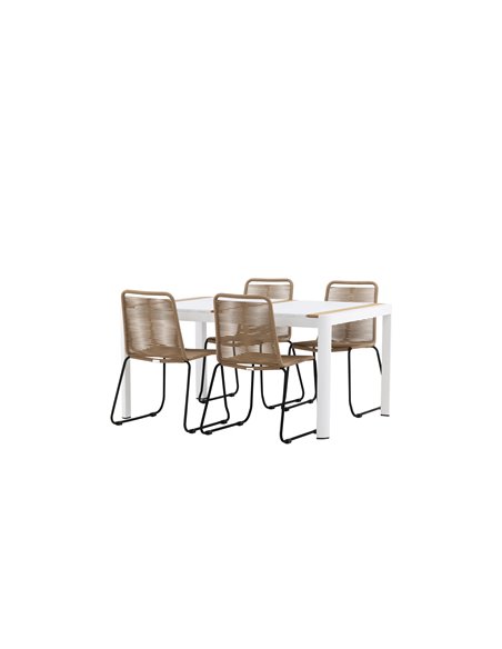 Matgrupp Togo med Lindos matstolar, 150 × 90 cm