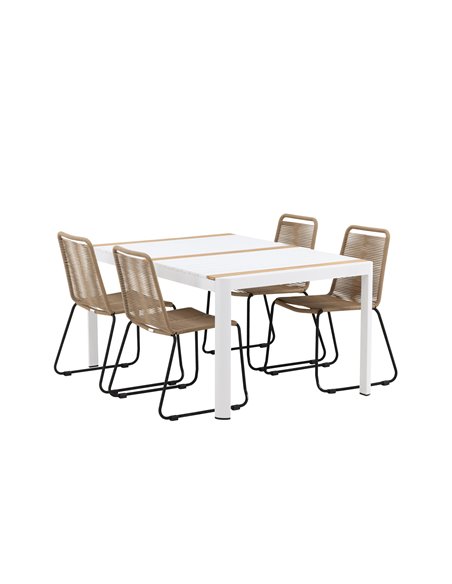 Matgrupp Togo med Lindos matstolar, 150 × 90 cm