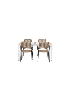 Matgrupp Togo med Lindos matstolar, 150 × 90 cm