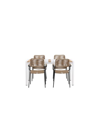 Matgrupp Togo med Lindos matstolar, 150 × 90 cm