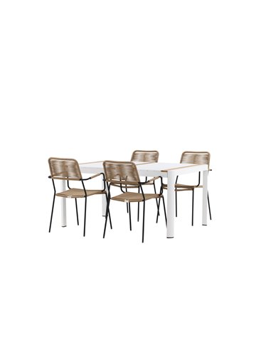 Matgrupp Togo med Lindos matstolar, 150 × 90 cm
