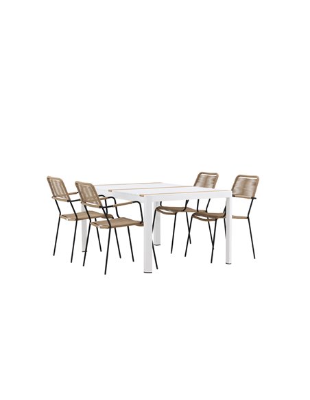 Matgrupp Togo med Lindos matstolar, 150 × 90 cm