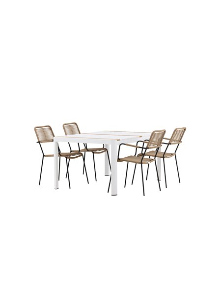 Matgrupp Togo med Lindos matstolar, 150 × 90 cm