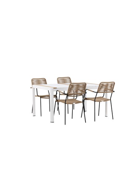 Matgrupp Togo med Lindos matstolar, 150 × 90 cm