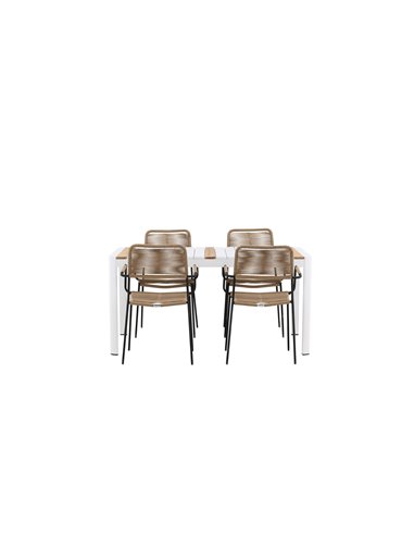 Matgrupp Togo med Lindos matstolar, 150 × 90 cm