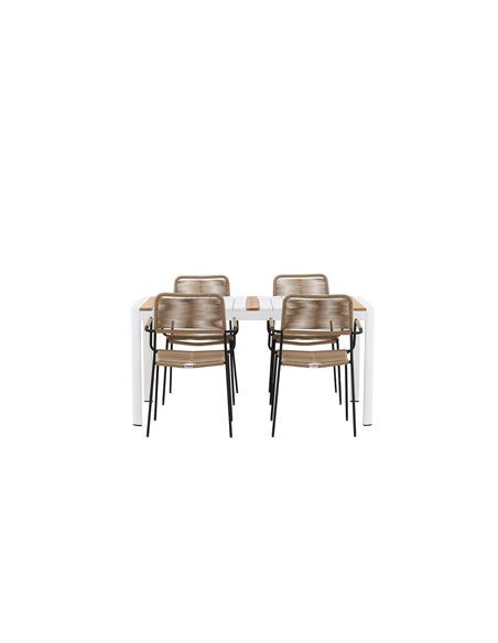 Matgrupp Togo med Lindos matstolar, 150 × 90 cm