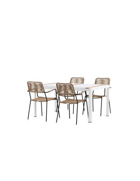 Matgrupp Togo med Lindos matstolar, 150 × 90 cm